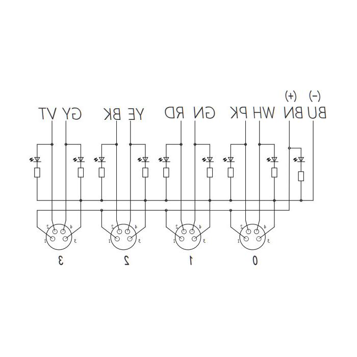 M8 Junction box、Dual channel、PNP、4 port 、All-in-one、With LED、PVC non-flexible cable、Gray sheath、23P461-XXX